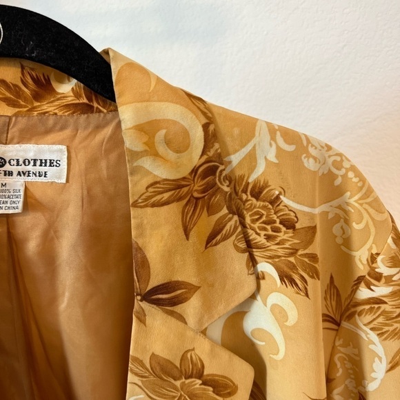 𝅺vintage Saks Fifth Avenue Women’s Silk Blazer Size Medium - Picture 5 of 13